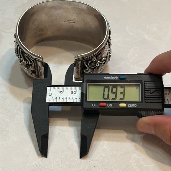 Vintage Navajo G James Signed Kingman Turquoise Silver Cuff Bracelet Heavy🔥🔥🔥 - Picture 13 of 16